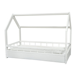 Completo letto a casetta 160x80cm con sponda + materasso Eco